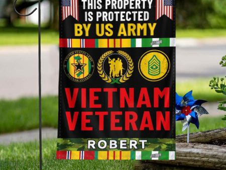 Personalized Flag for a Vietnam Veteran - This Property Is Protected Sale