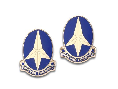 197TH INFANTRY BRIGADE CREST  FOREVER FORWARD  (PAIR) Please allow 3-4 weeks for delivery. Discount