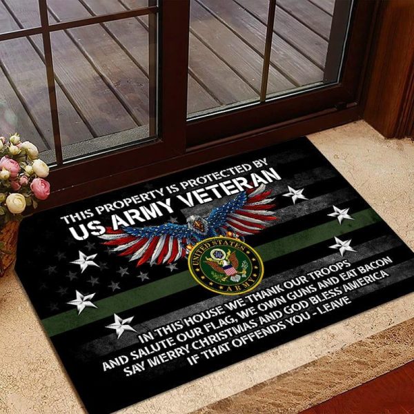 Veteran door mat - We salute our flag Fashion