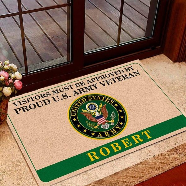 Veteran door mat with your name - Approved by proud Army For Cheap