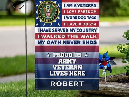 Veteran Garden Flag with the same personalization Cheap