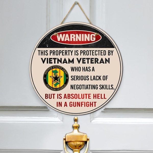 Door sign - Warning Vietnam veteran Sale