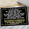 Veteran door mat with your name - We thank our troops For Discount