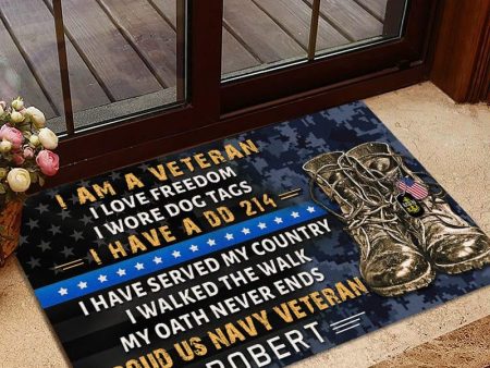 Veteran door mat with your name - I have served my country Navy Online Sale