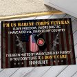 Veteran door mat with your name - I love freedom Marine Corps Cheap