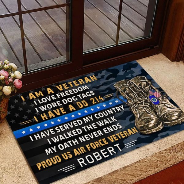 Veteran door mat with your name - I have served my country Air Force Online Hot Sale