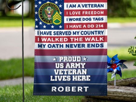 Personalized Flag for a Veteran With Insignia - I Love Freedom For Cheap