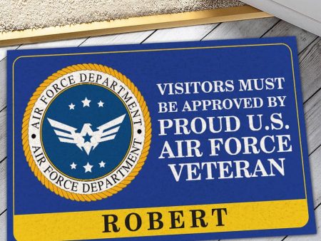 Veteran door mat with your name - Bright symbol Air Force Cheap