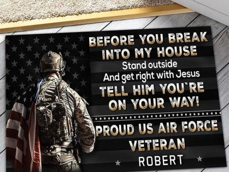 Veteran door mat with your name - Get approved Air Force Hot on Sale