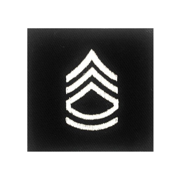 (E7) Sergeant First Class 2x2 Black Sew-on Rank (each) Discount