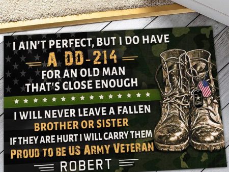 Veteran door mat with your name - DD-214 Army Sale