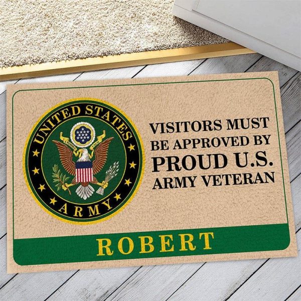 Veteran door mat with your name - Visitors must be approved Army Online Hot Sale