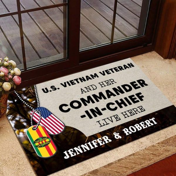 Personalized door mat with your name - For Vietnam Veteran Fashion