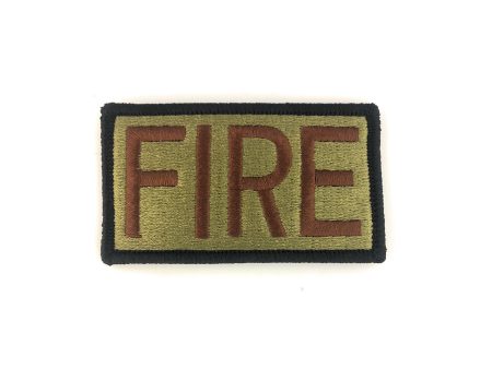 A.F. Fire Brassard with Spice Brown Letters and Black Border Ocp Patch w Hook Fastener Fashion