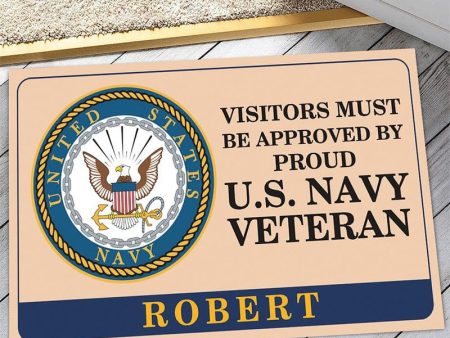 Veteran door mat with your name - Visitors must be approved Navy Online now