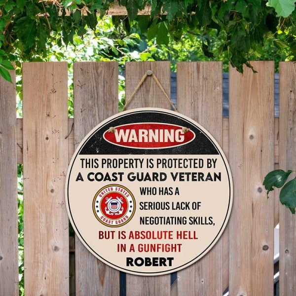 Door sign - Warning Coast guard Discount