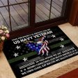 Veteran door mat - This property is protected by proud US Veteran Navy Supply