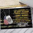 Personalized door mat with your name - Grumpy veteran For Sale