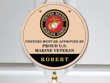 Door sign - Visitors must be approved Marine corps Online now