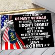 Veteran door mat with your name - I am not a legend Navy Cheap