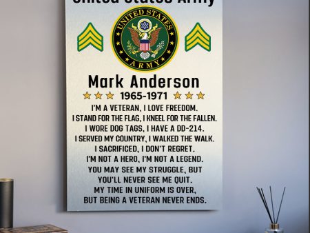 Colorful Brushed Aluminum Print For Veteran - Pride Sale