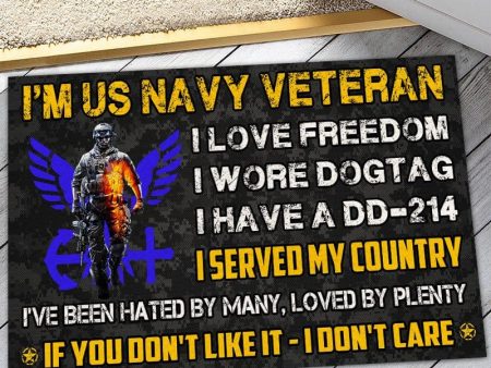 Veteran door mat with your name - Unbroken Veteran Navy Online