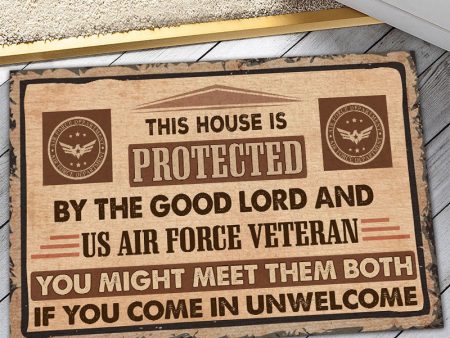 Veteran door mat - This house is protected Air Force Fashion