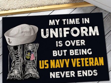 Veteran door mat - Time being Veterans never ends Navy Online Hot Sale