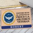 Veteran door mat with your name - Visitors must be approved Air Force Sale