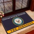 Veteran door mat with your name - Family brightness Navy Sale