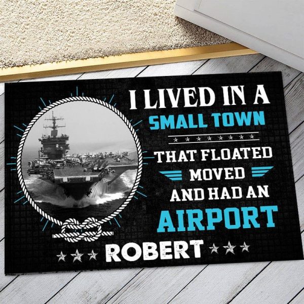 Veteran door mat with your name - I am pround to be a part of USN Discount