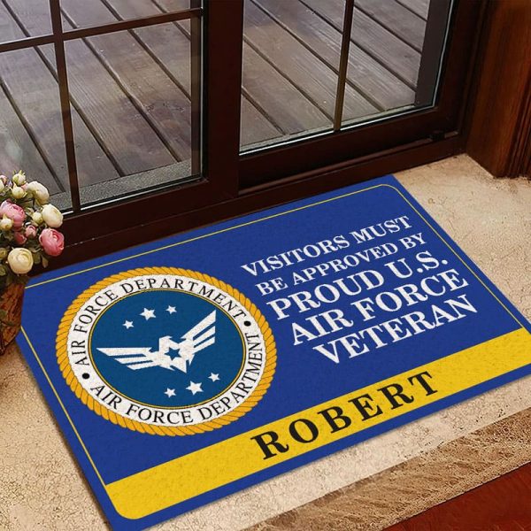 Veteran door mat with your name - Bright symbol Air Force Cheap