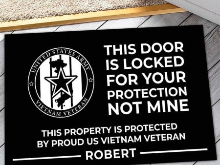 Veteran door mat - Closed for your protection Vietnam veteran Online now