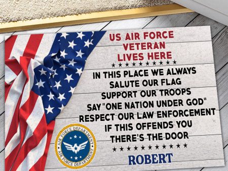 Veteran door mat with your name - Support our troops Air Force Hot on Sale