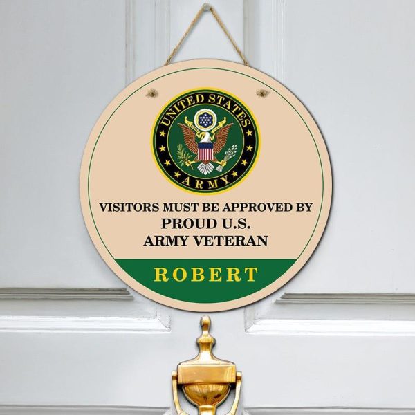 Door sign - Visitors must be approved Army Online Hot Sale