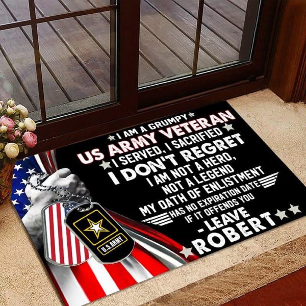 Veteran door mat with your name - I am not a legend Army Hot on Sale