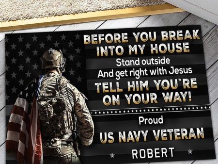 Veteran door mat with your name - Get approved Navy Online Hot Sale