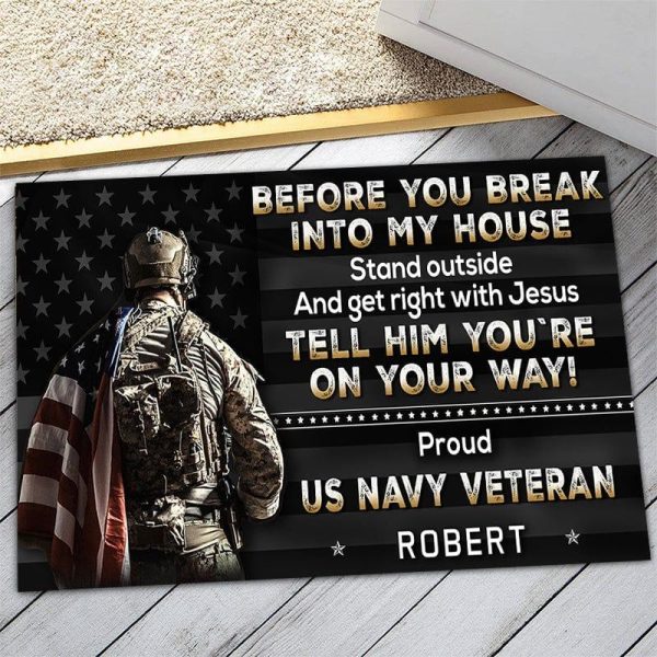 Veteran door mat with your name - Get approved Navy Online Hot Sale