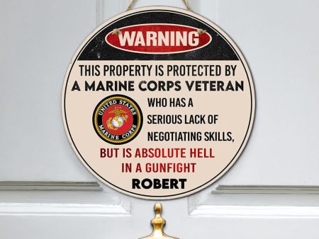 Door sign - Warning Marine corps Cheap