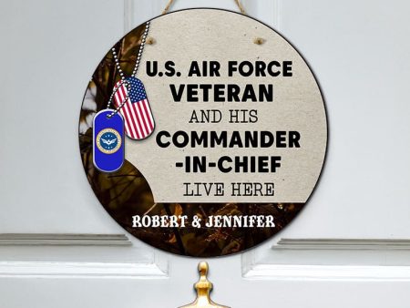 Door sign - For the veteran and his commander Air force Cheap