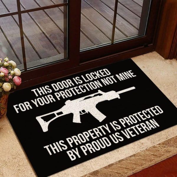 Veteran door mat with your name - This door is locked Supply