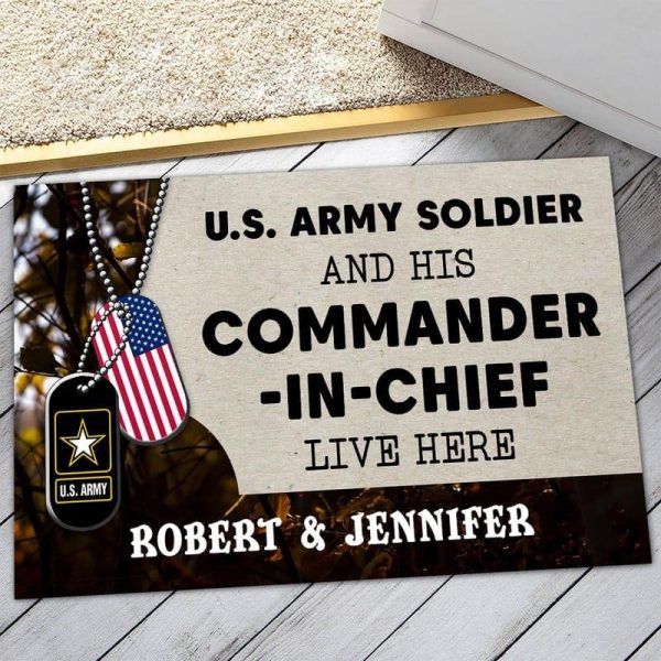 Personalized door mat with your name - For US military Hot on Sale