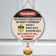 Door sign - Warning Navy on Sale