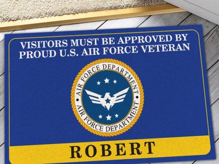 Veteran door mat with your name - Colorful symbol Air Force Supply