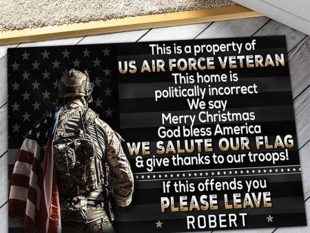 Veteran door mat with your name - Politically incorrect home Air Force Online Hot Sale