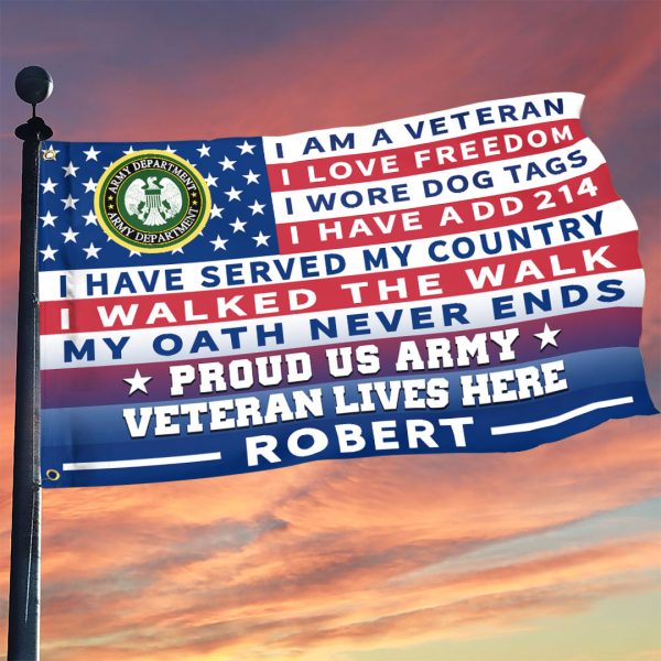 Personalized Flag for a Veteran -  I Love Freedom  For Discount