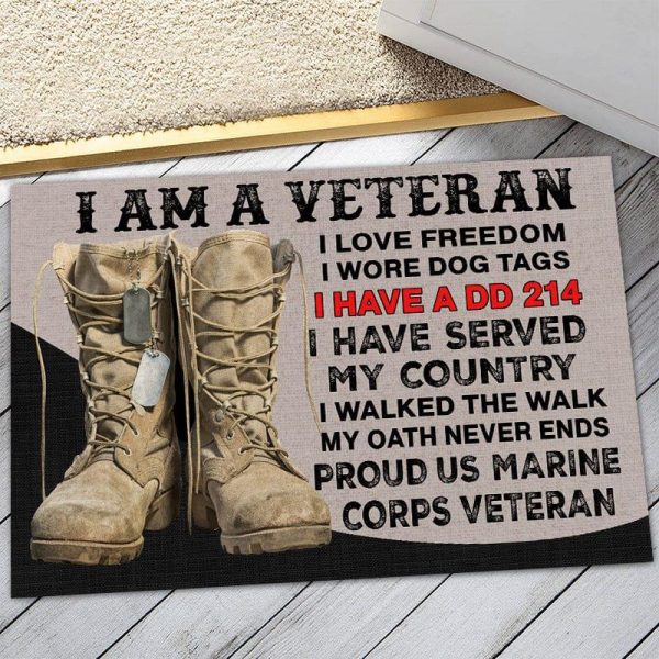 Veteran door mat with your name - Veteran s charter Marine Corps For Sale