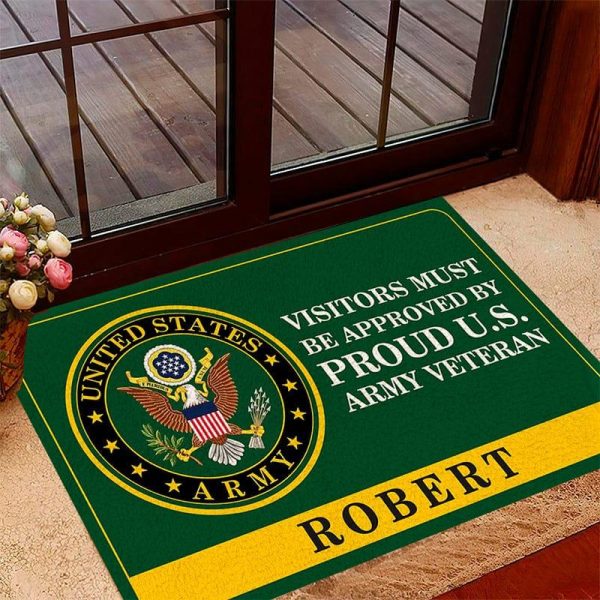 Veteran door mat with your name - Bright symbol Army Cheap