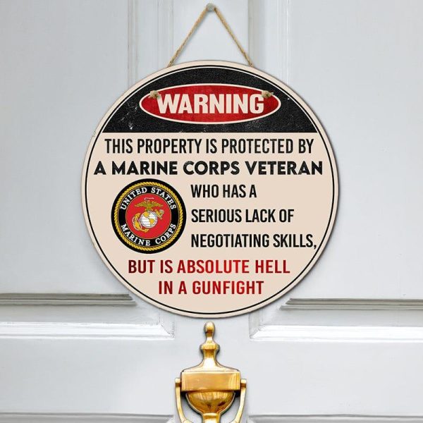 Door sign - Warning Marine corps Cheap