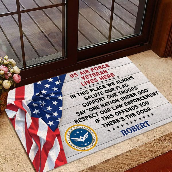 Veteran door mat with your name - Support our troops Air Force Hot on Sale